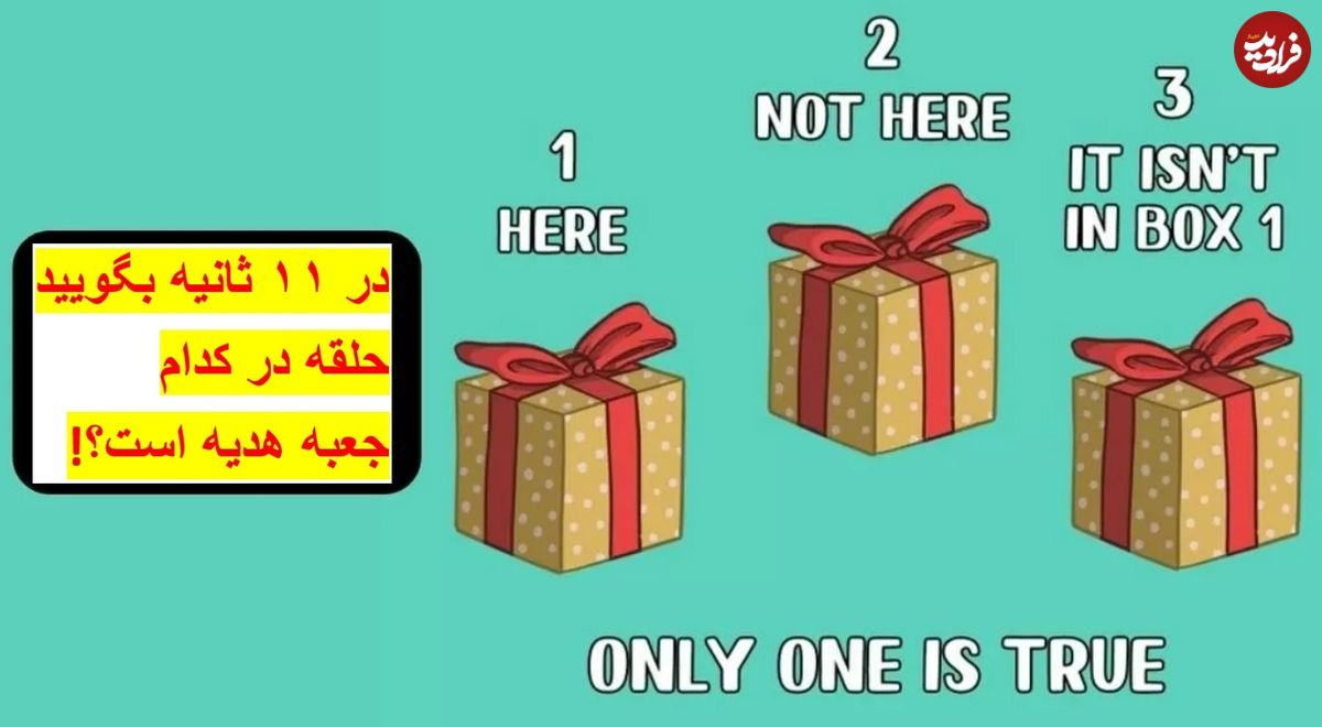 معمای فکری تست ضریب هوشی: در ۱۱ ثانیه بگویید حلقه در کدام جعبه هدیه است؟