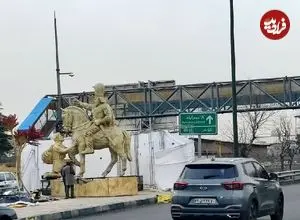مجسمه «شکست والرین» در ورودی غربی تهران نصب شد