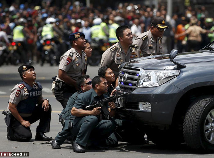تصاویر/ انفجارهای تروریستی در جاکارتا