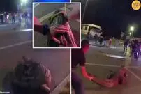 (ویدئو) لحظه‌ای که پلیس یک تمساح را در خیابان دستگیر کرد