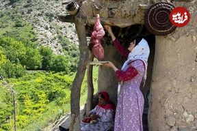 ببینید؛ غذای روستایی در ایران؛ پخت غذای محلی با جگر بره و سیب زمین در طبیعت