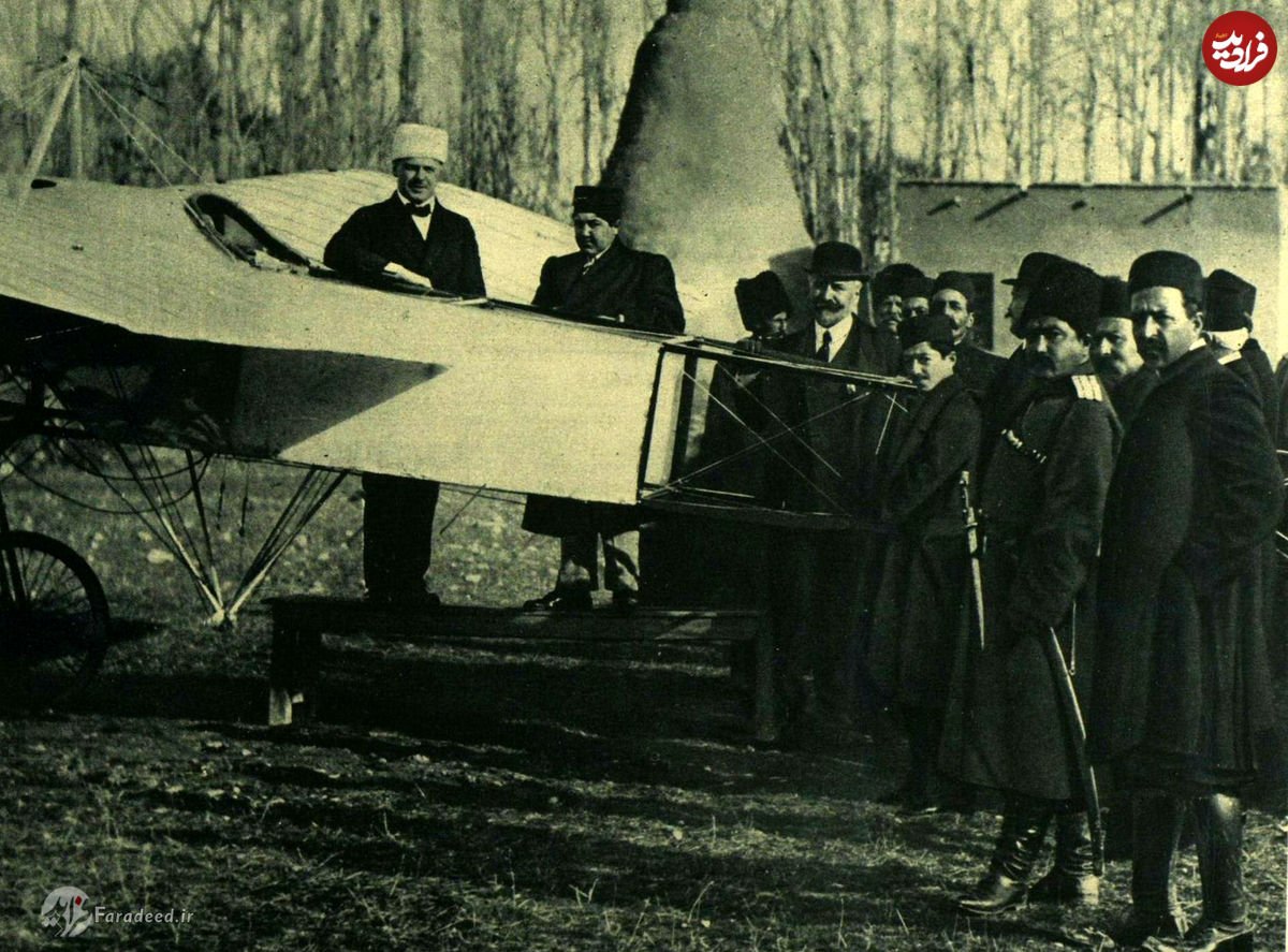 تصویر/ احمدشاه و اولین هواپیما در ایران