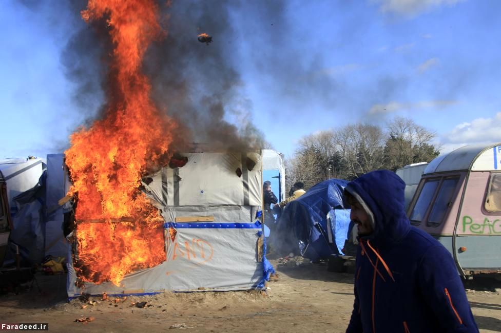 تصاویر/ حمله پلیس فرانسه به اردوگاه پناهجویان