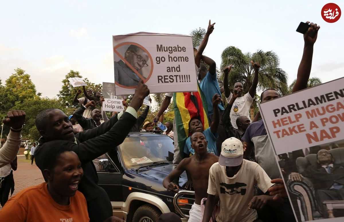 تصاویر/ رقص و پایکوبی در زیمبابوه پس از استعفای موگابه