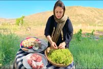 ببینید؛ غذای روستایی در ایران؛ پخت یک چلو گوشت متفاوت در طبیعت