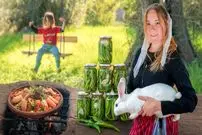 ببینید| غذای روستایی در مراکش؛ پخت غذا با خرگوش و سبزیجات در طبیعت زیبای روستا