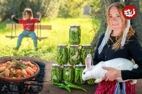 ببینید| غذای روستایی در مراکش؛ پخت غذا با خرگوش و سبزیجات در طبیعت زیبای روستا