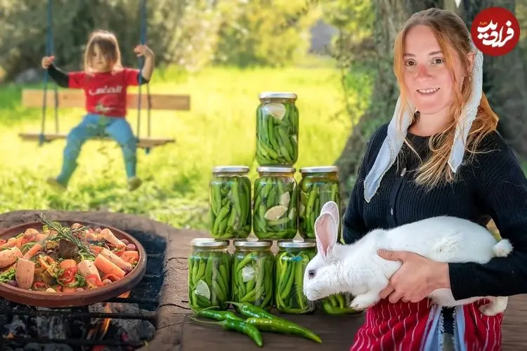 ببینید| غذای روستایی در مراکش؛ پخت غذا با خرگوش و سبزیجات در طبیعت زیبای روستا