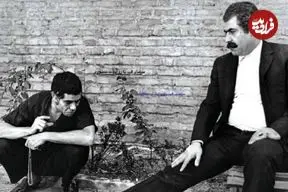 عکس| سفر زمان؛ «عنایت بخشی و عبدالله اسکندری» در پشت صحنه فیلم گوزن ها؛ سال 53