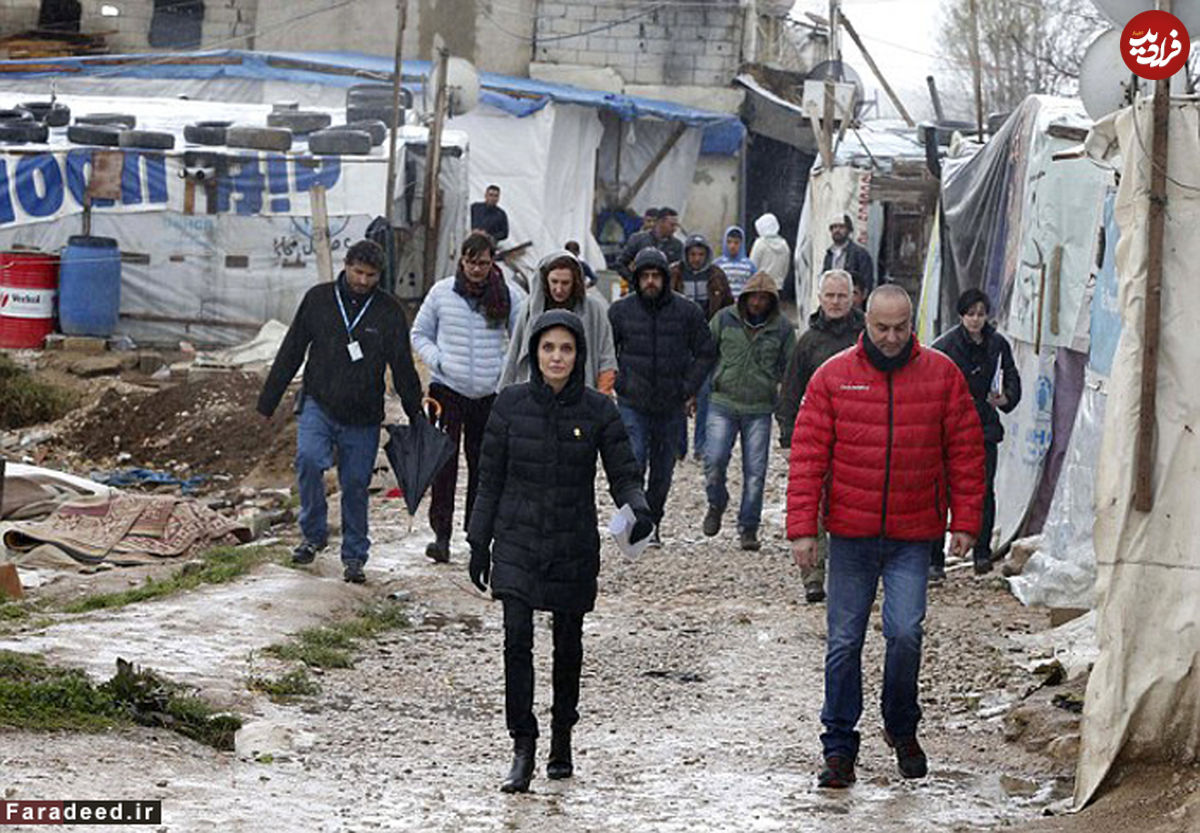تصاویر/ آنجلینا جولی در کمپ آوارگان سوری
