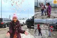 (ویدئو و عکس)  واکنش جالب مردم کویت وقتی برای اولین بار تگرگ دیدند!