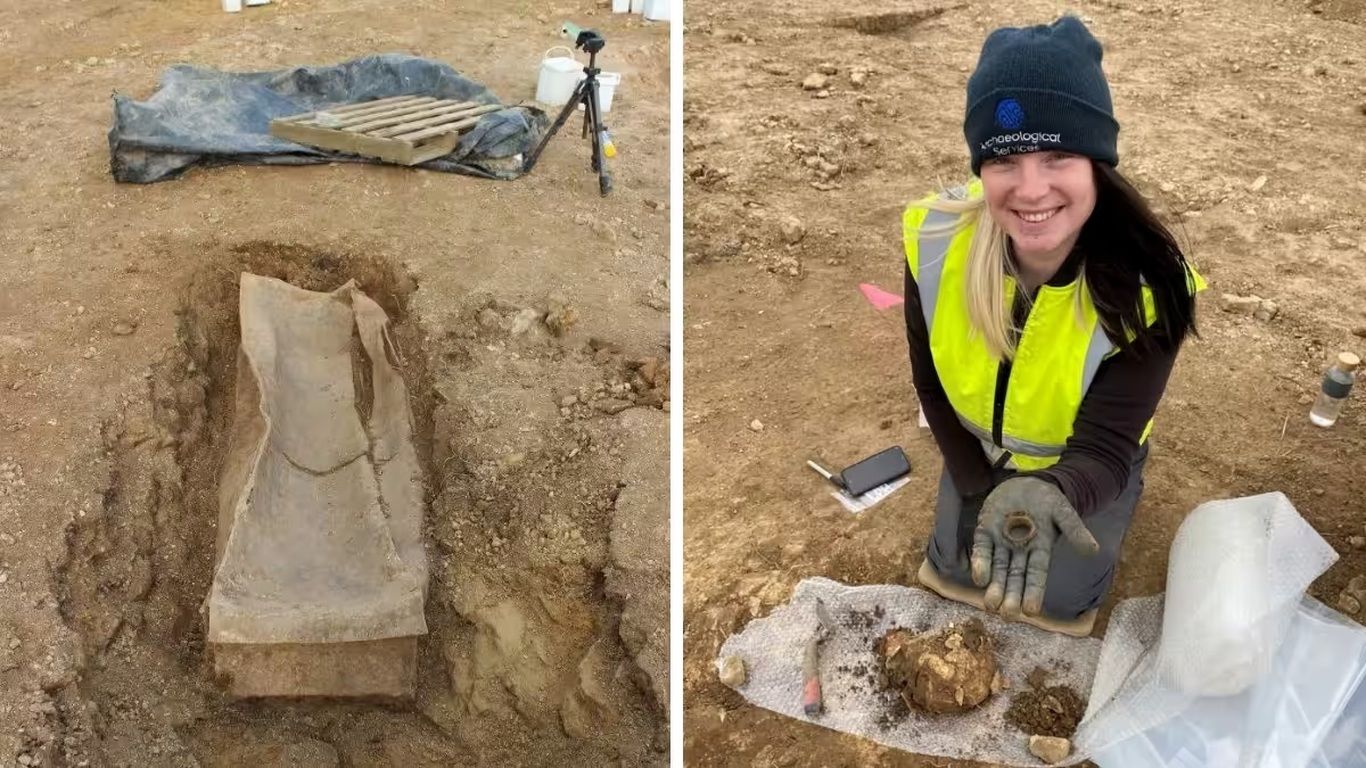 کشف گورستان رومی و تابوت سربی ۱۶۰۰ ساله در انگلستان