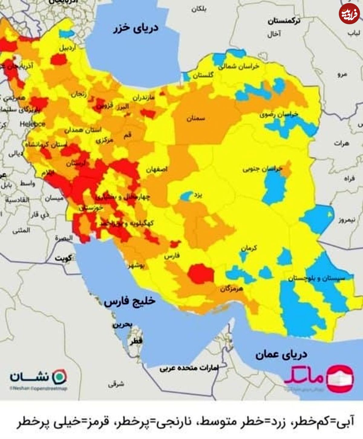 ۴۶ شهر ایران در وضعیت قرمز کرونایی