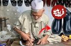 ببینید؛ نحوه دوخت کفش چرمی دست دوز توسط کفاش ماهر 90 ساله در پاکستان