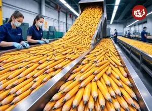 ببینید| مراحل تماشایی تولید انبوه مداد، پاک کن و دفترچه یادداشت در آمریکا