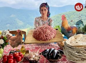 ببینید؛ غذای روستایی در ایران؛ پخت کوفته و تهیه نان تافتون در تنور