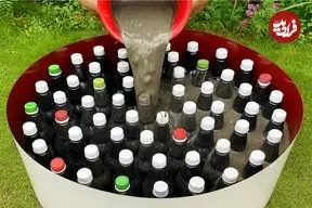 ببینید| یک ایده خلاقانه برای ساخت میز و صندلی با بطری پلاستیکی و سیمان