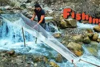 (ویدئو) یک ترفند بسیار خلاقانه و ساده برای صید ماهی با تور