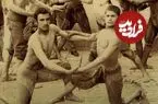 عکس| سفر زمان؛ نمایش نوروزی کشتی‌گیرها و بندبازها در میدان ارگ در دوران قاجار