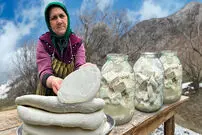 (ویدئو) طرز تهیه پنیر خانگیِ روستایی در یک دهکده زیبای آذربایجانی