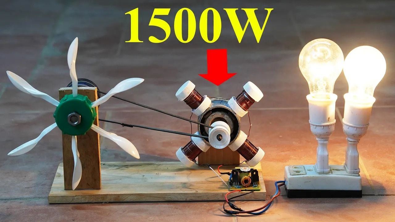 (ویدئو) نحوه ساخت راحت یک توربین بادی کوچک تولید برق با وسایل دم دستی
