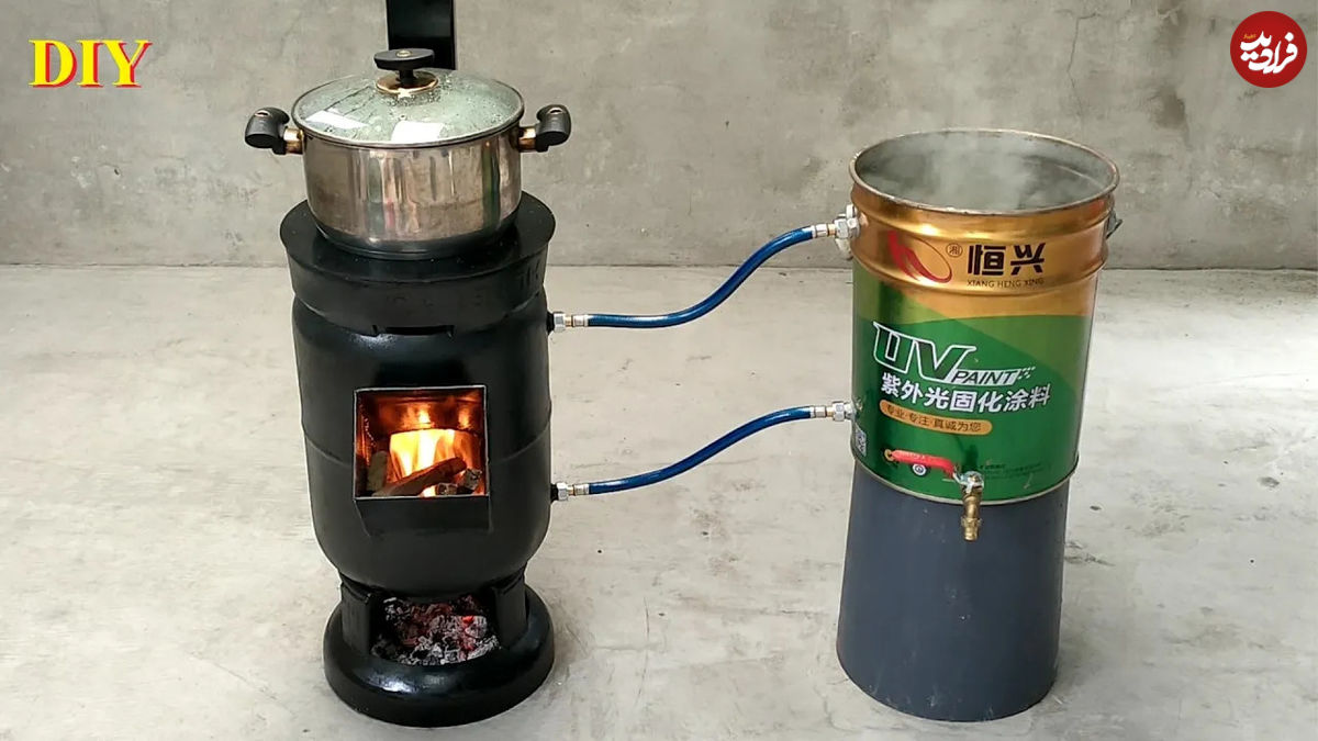 (ویدئو) نحوه درست کردن یک اجاق هیزمی 2 کاره با کپسول گاز قدیمی 