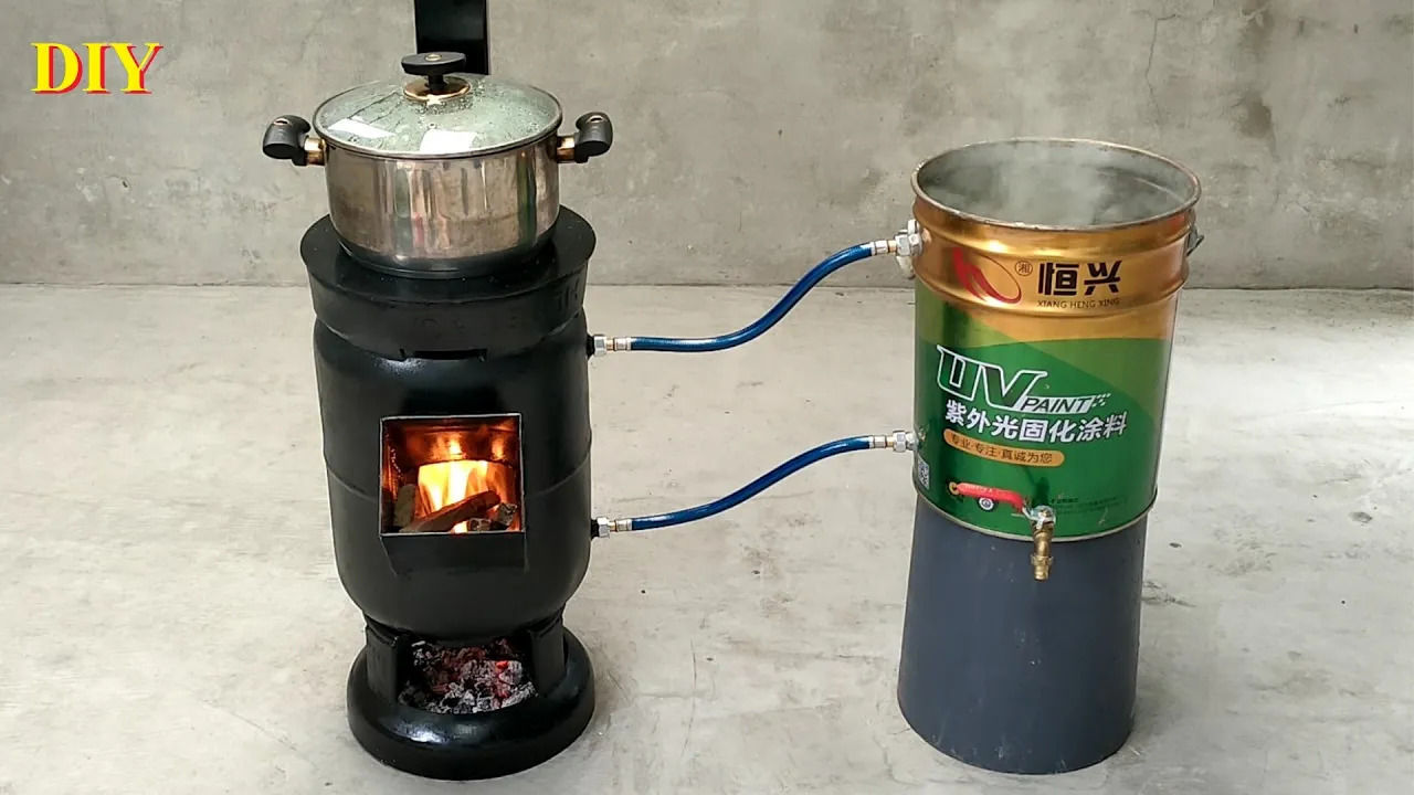 (ویدئو) نحوه درست کردن یک اجاق هیزمی 2 کاره با کپسول گاز قدیمی 