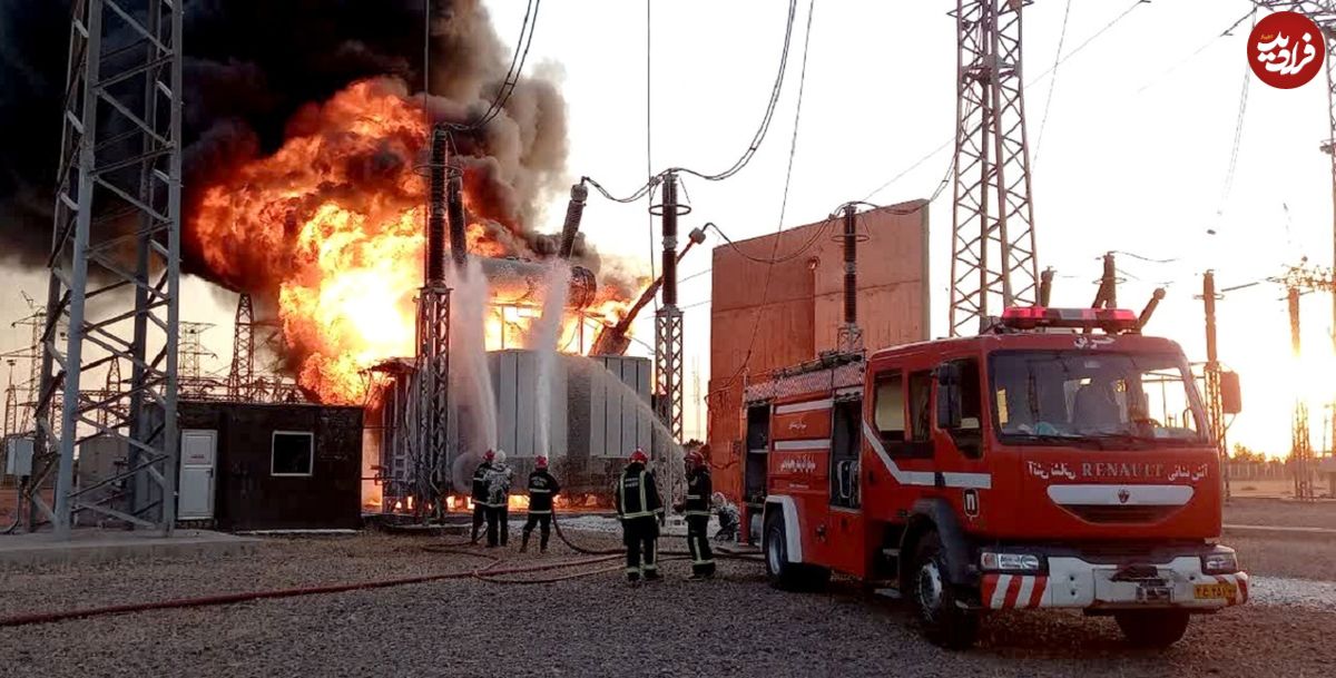 (ویدئو) لحظه آتش‌سوزی در نیروگاه برق اصفهان