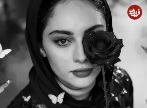 تصاویر؛ ترلان پروانه با تاج گل رز زرشکی در فوتوشوت جدید؛ تصاویر فانتزی بازیگر «بامداد خمار» با هوش مصنوعی!‌ 