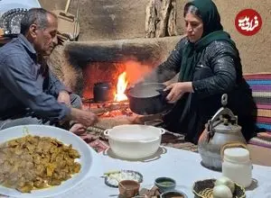 ببینید| غذای روستایی در ایران؛ پخت یک غذای متفاوت با سنگدان مرغ