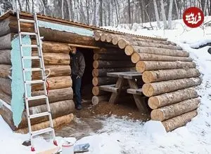 ببینید| مراحل ساخت یک پناهگاه زیر زمینی در دل جنگل با چوب در آمریکا