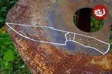 ببینید| مراحل دیدنی ساخت یک چاقوی خاص با تیغه اره زنگ زده 