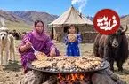 ببینید| غذای روستایی در افغانستان؛ مراحل پخت نان سنگک در کوهستان