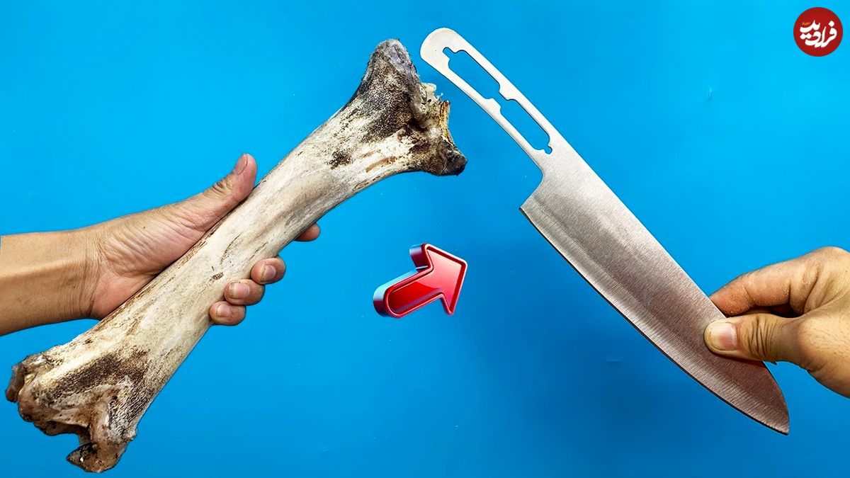 ببینید؛ فرآیند ساخت یک دسته چاقو منحصر به فرد با استخوان گاو