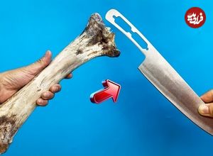 ببینید؛ فرآیند ساخت یک دسته چاقو منحصر به فرد با استخوان گاو 
