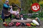 ببینید؛ غذای روستایی در آذربایجان؛ کباب کردن بره کامل در تنور زیرزمینی در طبیعت