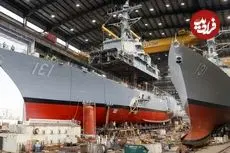 ببینید| نگاهی به مراحل ساخت کشتی ها و ناوشکن های غول پیکر در آمریکا