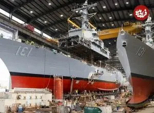 ببینید| نگاهی به مراحل ساخت کشتی ها و ناوشکن های غول پیکر در آمریکا