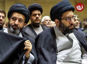 عکس؛ سفر به تاریخ؛ «سید میثم و سید مسعود خامنه‌ای» در مراسم تودیع دولت هاشمی؛ سال 1376