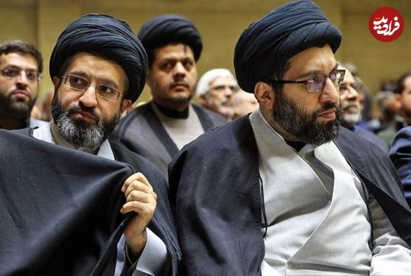 عکس؛ سفر به تاریخ؛ «سید میثم و سید مسعود خامنه‌ای» در مراسم تودیع دولت هاشمی؛ سال 1376