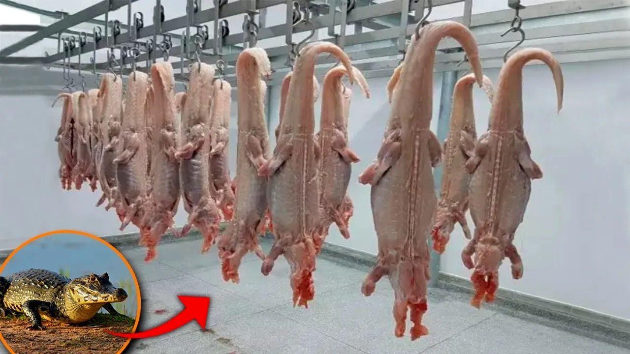 (ویدئو) ببینید برزیلی ها چگونه پس از پرورش تمساح، گوشت اش را بسته بندی می کنند