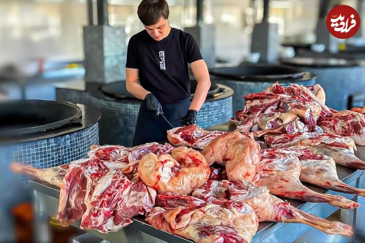 ببینید؛ غذای خیابانی در ازبکستان؛ پخت «نهورگی اوش» برای 500 مهمان