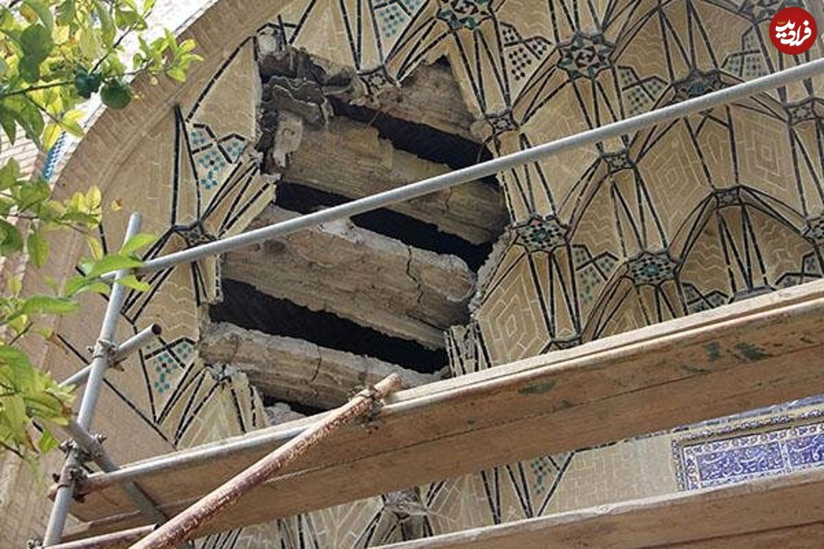 تصاویر؛ مُقرنس‌های بنای «قوامی» حافظیه فرو ریخت!
