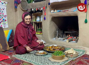 (ویدئو) غذای روستایی در ایران؛ کباب ران بره با سبزیجات در تنور