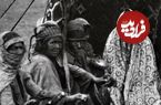 عکس؛ سفر به تاریخ؛ چهرۀ «نادعلی و گل‌خاتون» عروس و داماد عشایری؛ 136 سال قبل