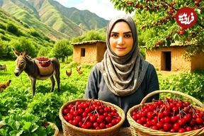 ببینید؛ غذای روستایی در ایران؛ خشک کردن زردآلو و پخت آلبالو پلو