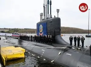 تصاویر| نیروی دریایی ایالات متحده زیردریایی هسته‌ای ۷,۸۰۰ تنی USS Idaho را به آب انداخت