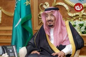 عکس؛ سفر در زمان؛ «ملک سلمان پادشاه عربستان در 3 سالگی در کنار پدرش»؛ سال 1317