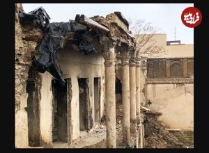 (تصاویر) تاج عمارت قاجاری «امین‌لشکر» فروریخت؛ ماجرا چه بود؟