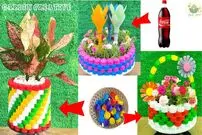 (ویدئو) چگونه با در پلاستیکی نوشابه و سیمان یک گلدان متفاوت در خانه بسازیم؟